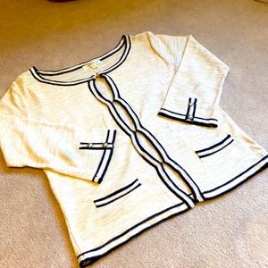 Black and cream sweater cardigan